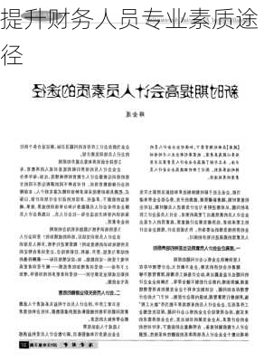 提升财务人员专业素质途径