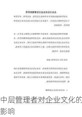 中层管理者对企业文化的影响