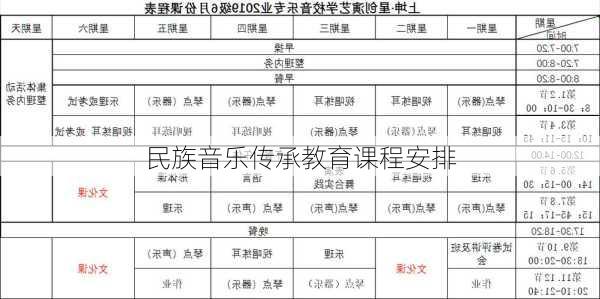 民族音乐传承教育课程安排