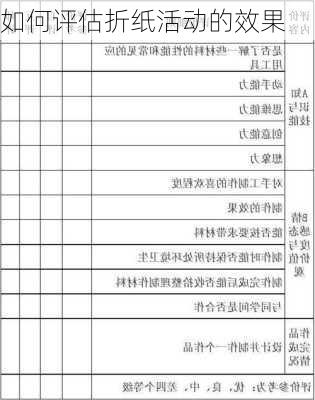 如何评估折纸活动的效果