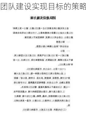 团队建设实现目标的策略