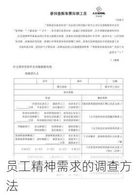 员工精神需求的调查方法