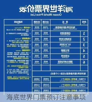 海底世界门票预订注意事项