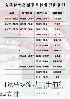 国际马戏流动巴士的行程安排