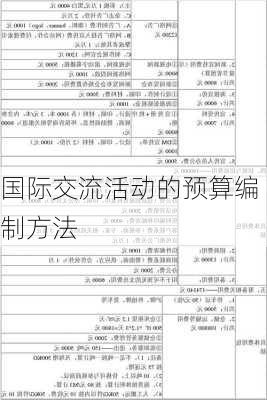 国际交流活动的预算编制方法