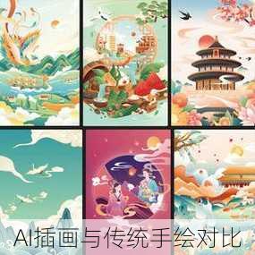 AI插画与传统手绘对比