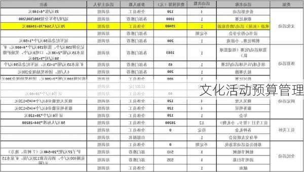 文化活动预算管理
