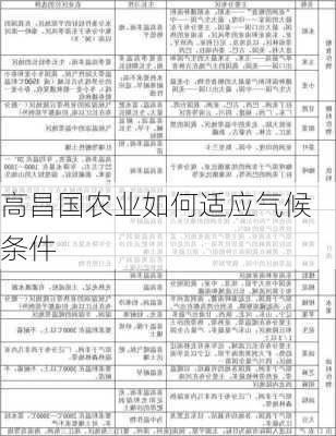 高昌国农业如何适应气候条件