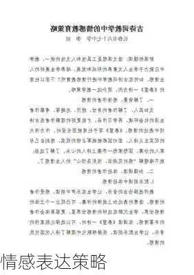 情感表达策略