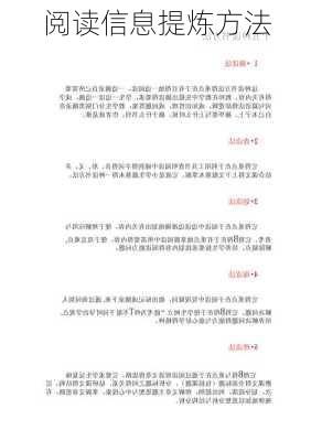 阅读信息提炼方法