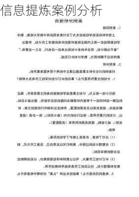 信息提炼案例分析