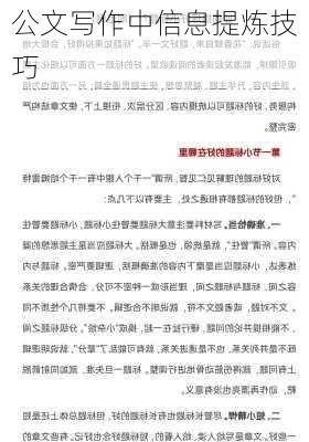 公文写作中信息提炼技巧
