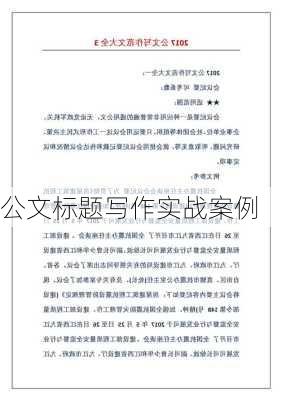 公文标题写作实战案例
