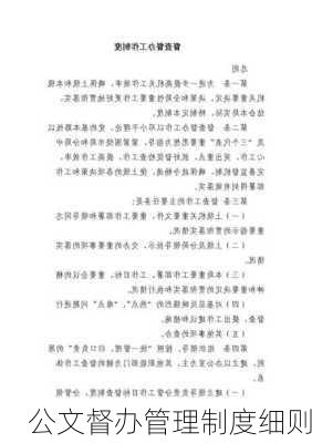 公文督办管理制度细则