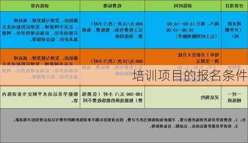 培训项目的报名条件