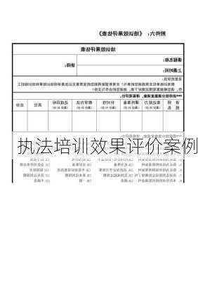 执法培训效果评价案例