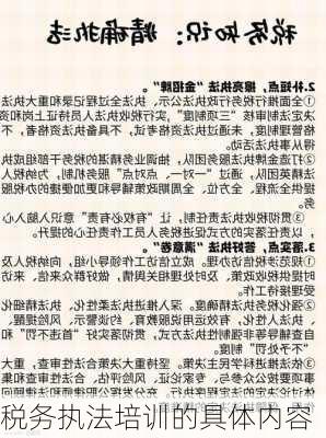 税务执法培训的具体内容