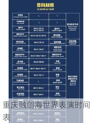 重庆融创海世界表演时间表