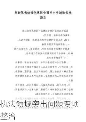 执法领域突出问题专项整治