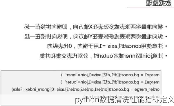 python数据清洗性能指标定义
