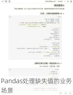Pandas处理缺失值的业务场景