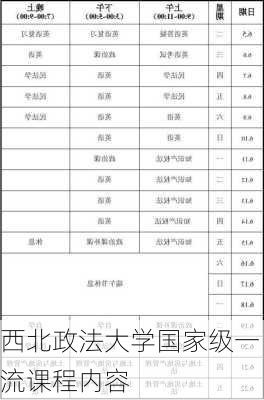 西北政法大学国家级一流课程内容