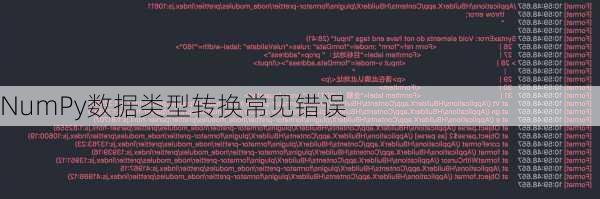 NumPy数据类型转换常见错误
