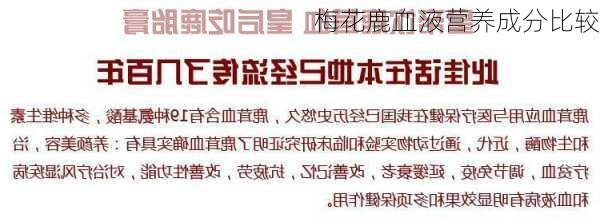 梅花鹿血液营养成分比较