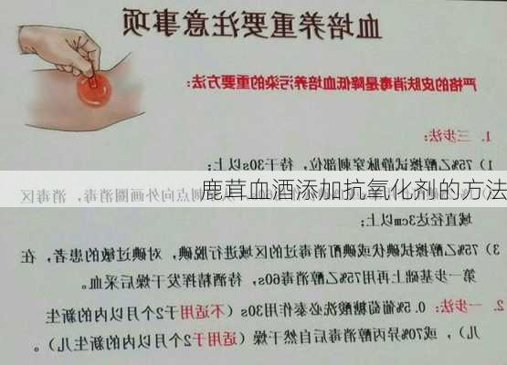 鹿茸血酒添加抗氧化剂的方法
