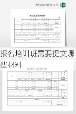 报名培训班需要提交哪些材料