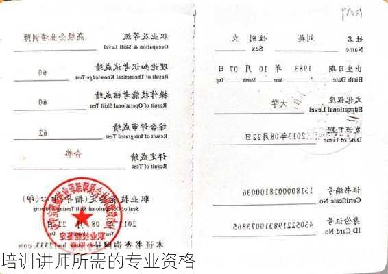 培训讲师所需的专业资格