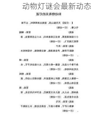 动物灯谜会最新动态