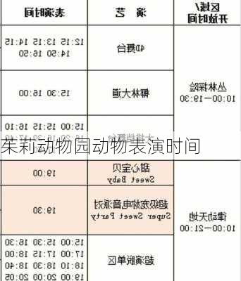 茱莉动物园动物表演时间