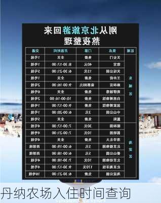 丹纳农场入住时间查询