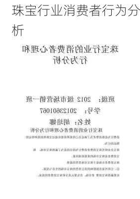 珠宝行业消费者行为分析
