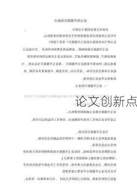 论文创新点