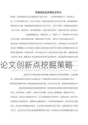 论文创新点挖掘策略