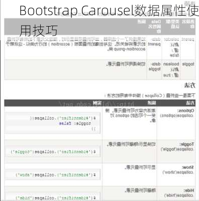 Bootstrap Carousel数据属性使用技巧