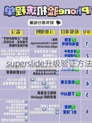 superslide升级验证方法
