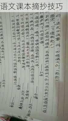 语文课本摘抄技巧