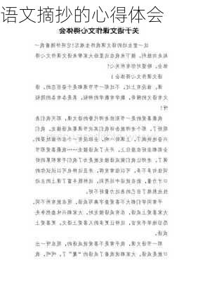 语文摘抄的心得体会