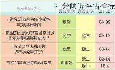 社会倾听评估指标