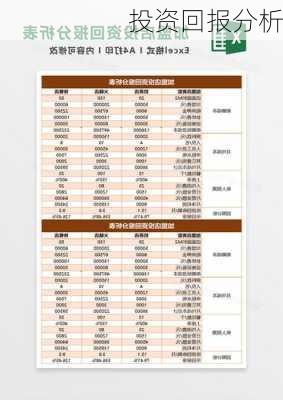 投资回报分析