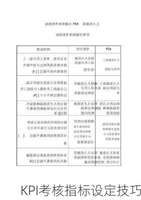 KPI考核指标设定技巧
