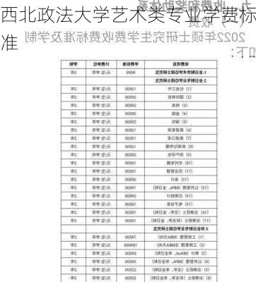 西北政法大学艺术类专业学费标准