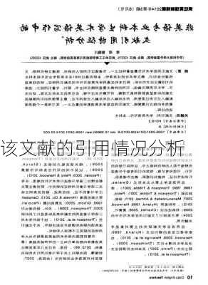 该文献的引用情况分析