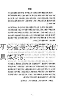 研究者身份对研究的具体案例