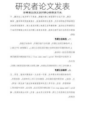 研究者论文发表