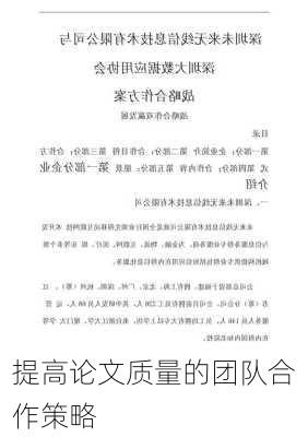 提高论文质量的团队合作策略