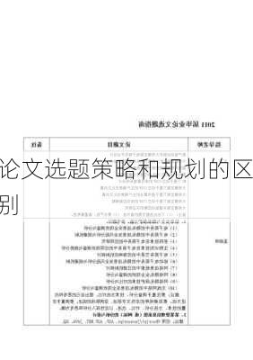 论文选题策略和规划的区别